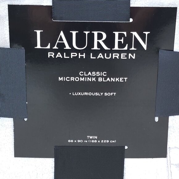Lauren Ralph Lauren Classic Micromink Twin Blanket Luxuriously Soft Plush Gray - Picture 4 of 8